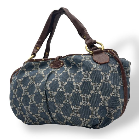 CELINE Vintage Brown Leather Tote Bag